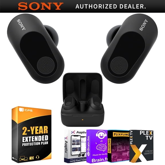 Sony INZONE Buds Truly Wireless Noise Cancelling Gaming Earbuds (Black) WFG700N/B Bundle with 2 YR CPS Enhanced Protection Pack and Audio Essentials Software