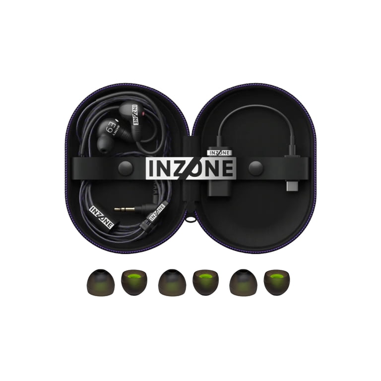 Sony INZONE E9 Wired Black in-Ear Monitor for Gaming Bundle with 6