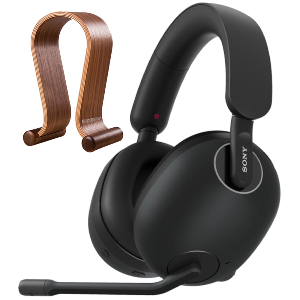 Sony INZONE H9 WHG900N B Wireless Noise Cancelling Gaming Headset Black Bundle with Deco Gear Wood Headphone Display Stand Secure Tabletop Holder Gaming Headset Hanger Walmart