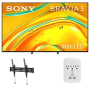 Sony K-85XR50 85" TV with TILT-MOUNT-43-90 and 3-OUTLET-SURGE 2025