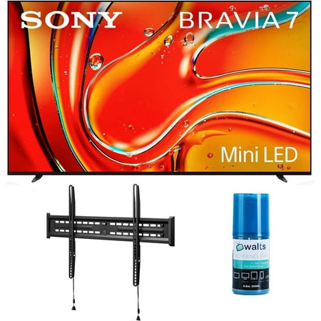 Sony K55XR70 55 Inch 4K Bravia LCD Mini LED Full Array HDR Google TV with a Walts TV FIXED-MOUNT-43-90 TV Mount for 43"-90" Compatible TVs and Walts HDTV Screen Cleaner Kit (2024)