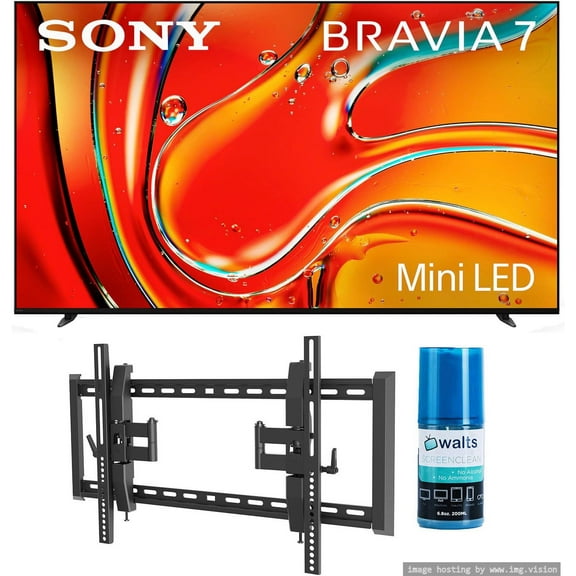 Sony K55XR70 55 Inch 4K Bravia LCD Mini LED Full Array HDR Google TV with a Walts TV TILT-EXTENSION-37-90 Tilt Mount for 37"-90" Compatible TVs and Walts HDTV Screen Cleaner Kit (2024)