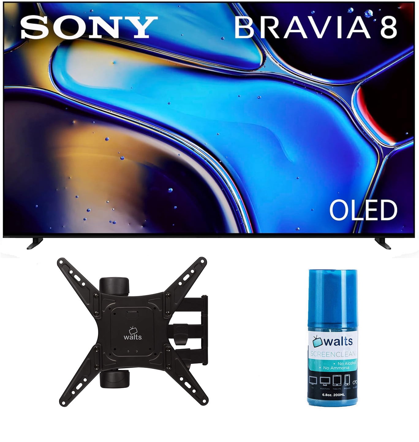 Sony K55XR80 55 Inch IMAX Enhanced Bravia OLED 4K HDR Google TV with a Walts TV Medium Full Motion Mount for 32"-65" Compatible TV's and Walts HDTV Screen Cleaner Kit (2024)