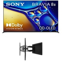 Sony K55XR80M2 55 Inch Bravia 8 QD-OLED 4K HDR Google TV with a Kanto R300 Recessed Low Profile Full Motion Wall Mount (2025)