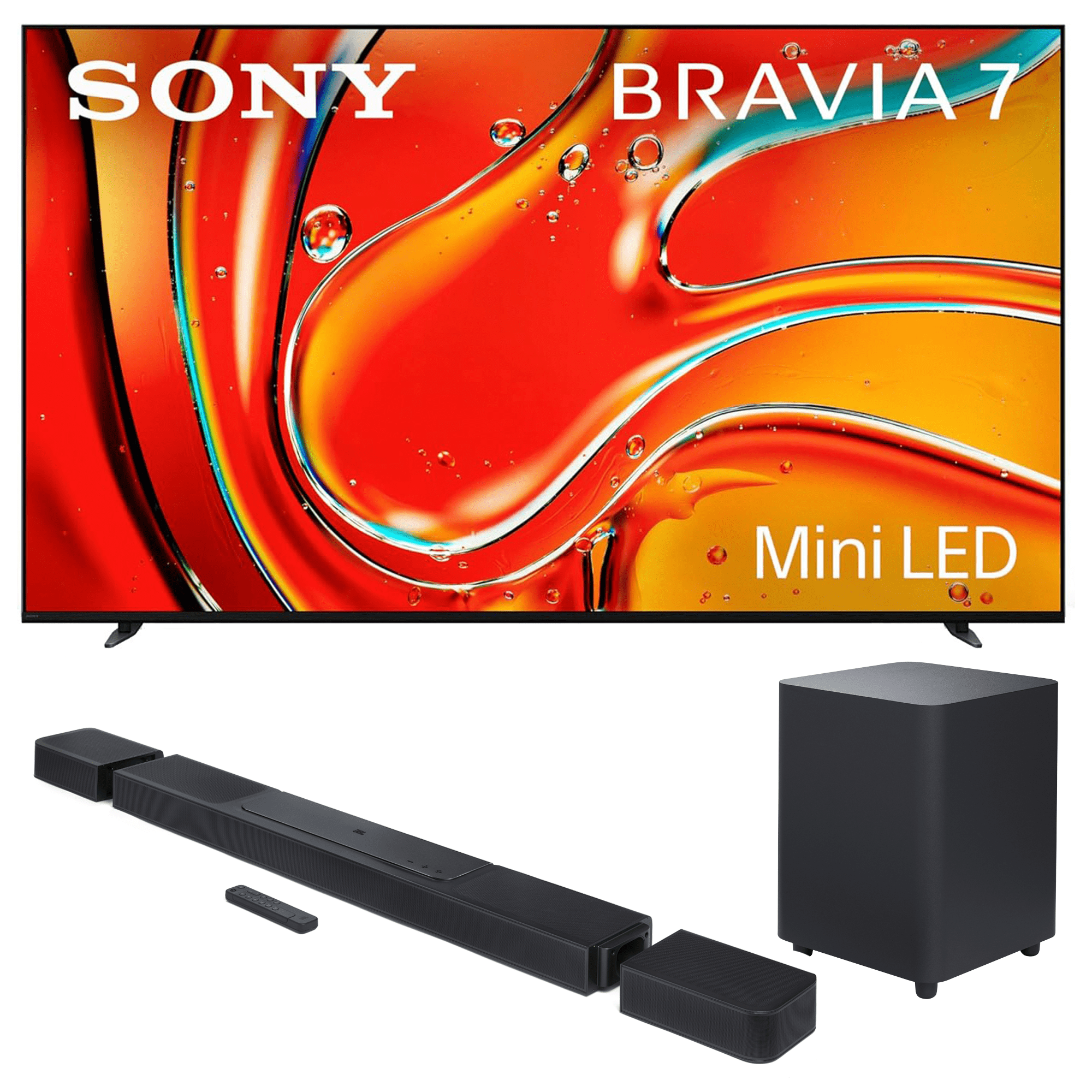 Sony K65XR70 65 Inch 4K Bravia LCD Mini LED Full Array HDR Google TV with a JBL BAR-1300X 11.1.4ch Soundbar and Subwoofer with Surround Speakers (2024)