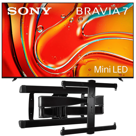 Sony K65XR70 65 Inch 4K Bravia LCD Mini LED Full Array HDR Google TV with a Sanus VLF728-B2 Full Motion Wall Mount (2024)