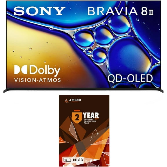 Sony K65XR80M2 65 Inch Bravia 8 QD-OLED 4K HDR Google TV with Quantum Dot and 2 Year Amber Protection Plan (2025)