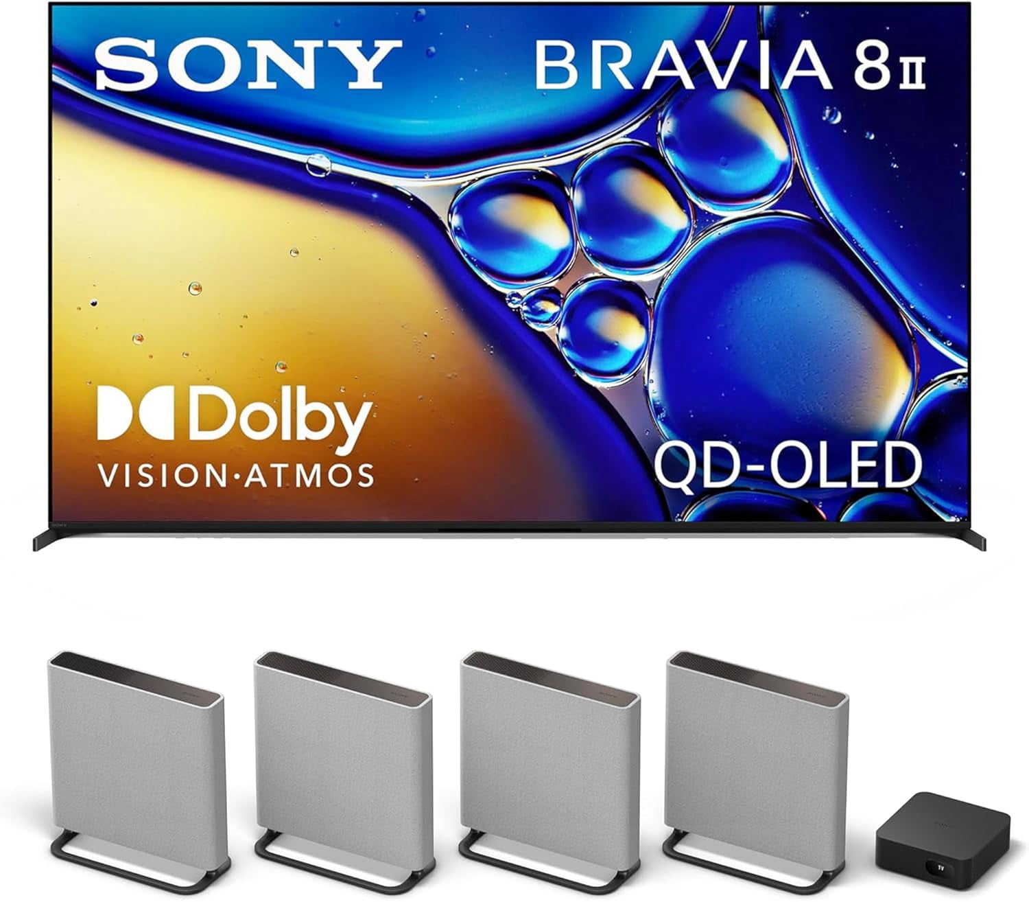 Sony K65XR80M2 65 Inch Bravia 8 QD-OLED 4K HDR Google TV with a Sony HT-A9M2 4.0.4 Ch BRAVIA Theater Quad Soundbar (2025)