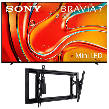 Sony K75XR70 75 Inch 4K Bravia LCD Mini LED Full Array HDR Google TV with a Sanus VLT7-B2 42-90 Inch Large Advanced Tilt 4D TV Wall Mount (2024)