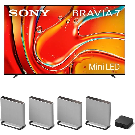 Sony K75XR70 75 Inch 4K Bravia LCD Mini LED Full Array HDR Google TV with a Sony HT-A9M2 4.0.4 Ch BRAVIA Theater Quad Soundbar (2024)