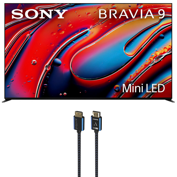 Sony K75XR90 75 Inch XR90 Series Bravia Mini LED HDR QLED 4K Google TV with an Austere 5S-4KHD2-2.5M V-Series 2.5m Premium 4K HDR HDMI Braided Cable (2024)