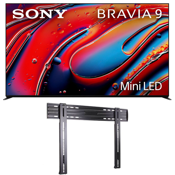 Sony K75XR90 75 Inch XR90 Series Bravia Mini LED HDR QLED 4K Google TV with a Sanus LL11-B1 Super Slim Fixed-Position Wall Mount for 40-85 Inch TVs (2024)