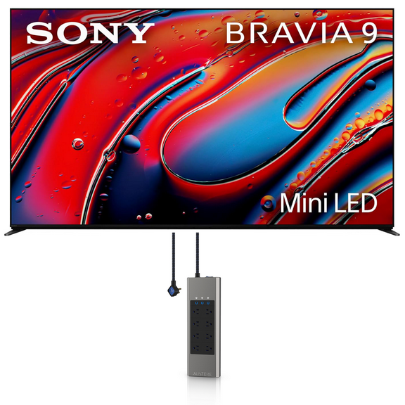 Sony K75XR90 75 Inch XR90 Series Bravia Mini LED HDR QLED 4K Google TV with an Austere 5S-PS8-US1 V-Series 8-Outlet Power w/Omniport USB (2024)