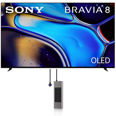 Sony K77XR80 77 Inch IMAX Enhanced Bravia OLED 4K HDR Google TV with an Austere 5S-PS8-US1 V-Series 8-Outlet Power w/Omniport USB (2024)