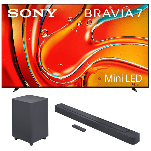 Sony K85XR70 85 Inch 4K Bravia LCD Mini LED Full Array HDR Google TV with a JBL BAR-500 5.1ch Soundbar and Subwoofer with MultiBeam and Dolby Atmos (2024)