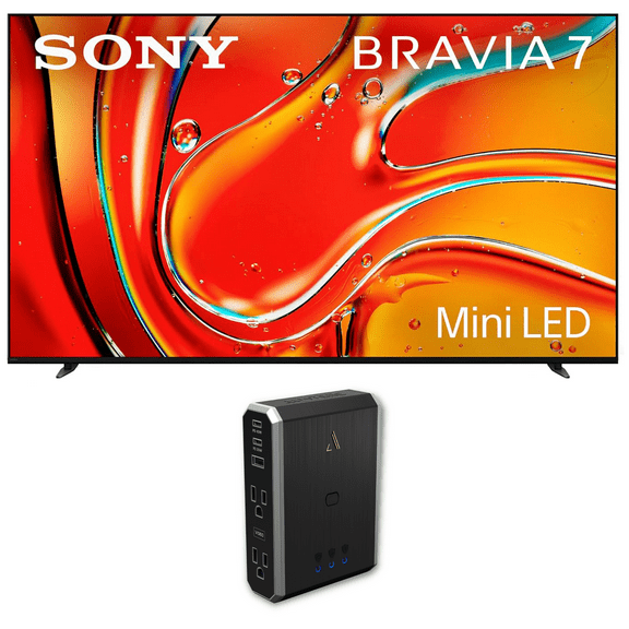 Sony K85XR70 85 Inch 4K Bravia LCD Mini LED Full Array HDR Google TV with an Austere 7S-PS4-US1 4-Outlet Power with Omniport USB (2024)