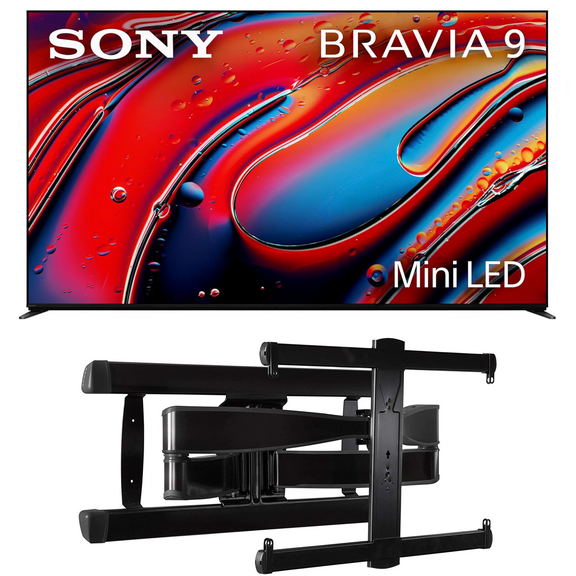 Sony K85XR90 85 Inch XR90 Series Bravia Mini LED HDR QLED 4K Google TV with a Sanus VLF728-B2 Full Motion Wall Mount (2024)