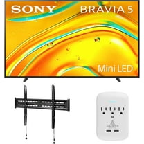 Sony K98XR50 98 Inch Bravia Mini LED 4K HDR Google TV with a Walts FIXED-MOUNT-43-90 TV Mount for 43"-98" TVs and Amber Protection 3-OUTLET-SURGE Surge Protector (2025)