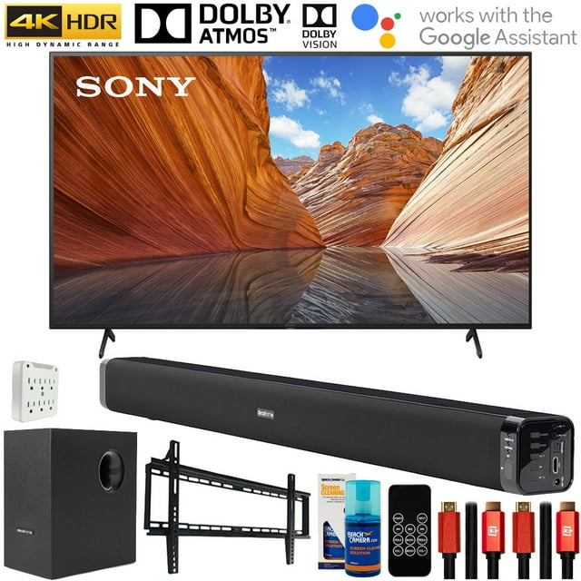 Sony KD55X80J 55inch X80J 4K Ultra HD LED Smart TV (2021 Model) Bundle