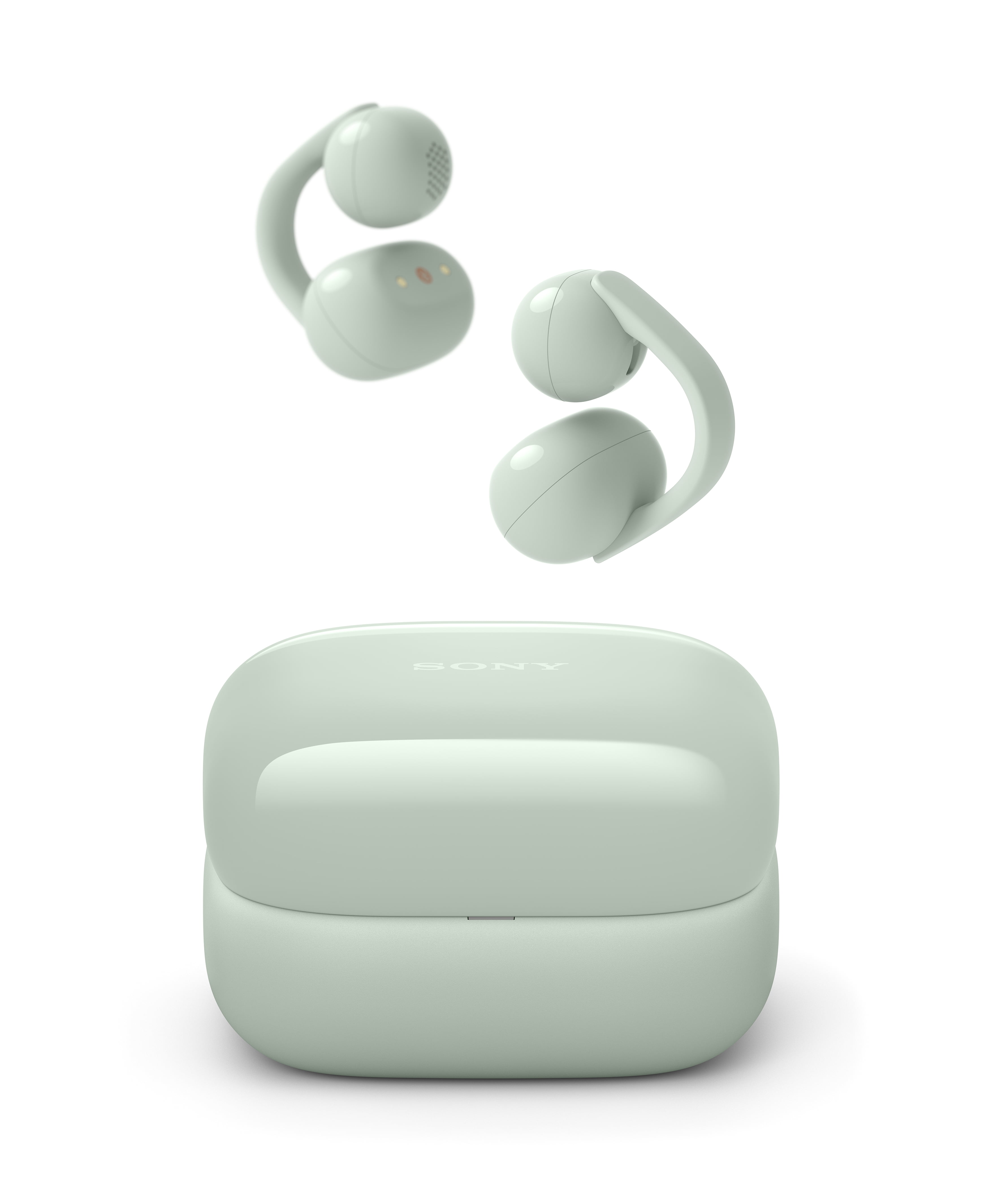 Sony LinkBuds Clip Open-Ear Truly Wireless Earbuds, Lightweight Clip-On Design, Green