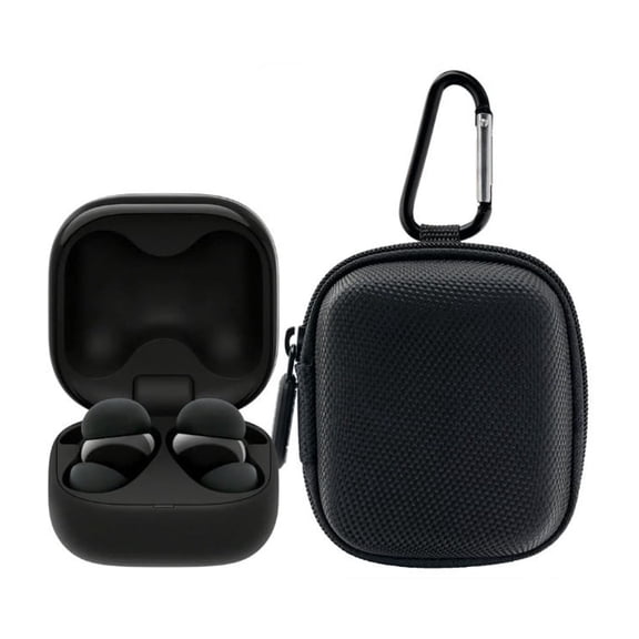 Sony LinkBuds Fit True Wireless Bluetooth Noise Canceling Earbuds (Black) Bundle with Knox Gear Hard Shell Earbud Case (2 Items)