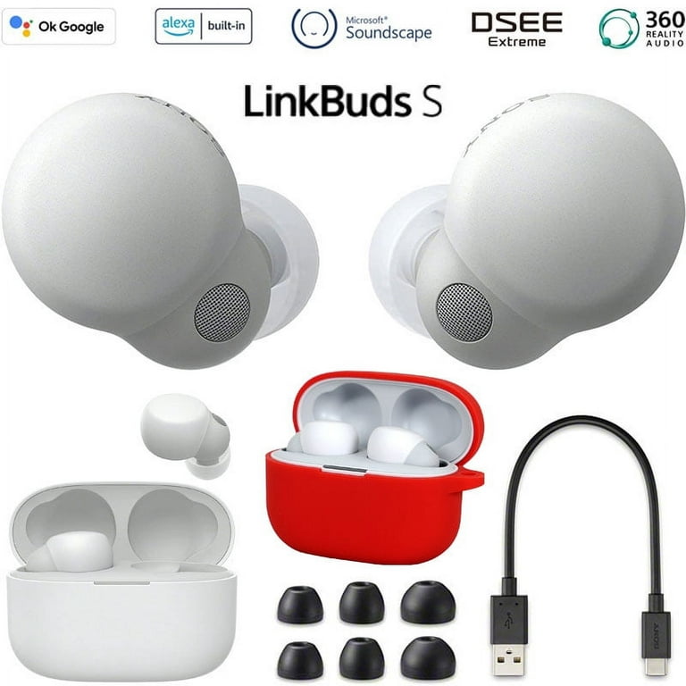 Sony LinkBuds S Truly Wireless Noise Canceling Earbuds in White