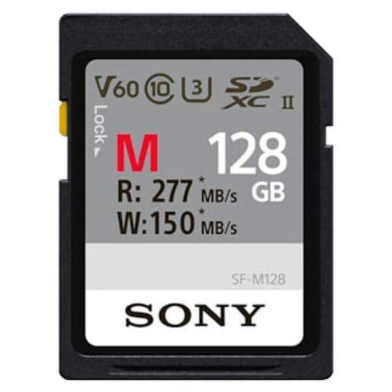 Sony M Series SDXC UHS-II Card 128GB, V60, CL10, U3, Max R277MB/S