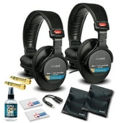 Sony MDR-7506 Headphones Professional Large Diaphragm Headphone 2 Pack Bundle with Headphone Cleaning SolutionInternational Model