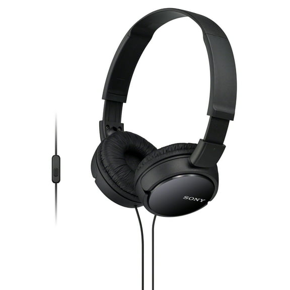 Sony MDR-ZX110AP EXTRA BASS Headphones with Mic- Black