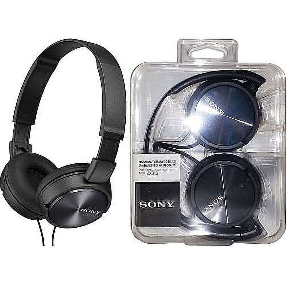 Swivel Headphones Adjustable Wired Lightweight MDR-ZX310-BLACK with Headband and Sony Earcups