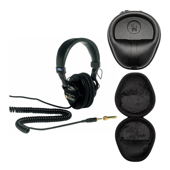 Sony MDR7506 Professional Large Diaphragm Headphone Bundle with Case Black