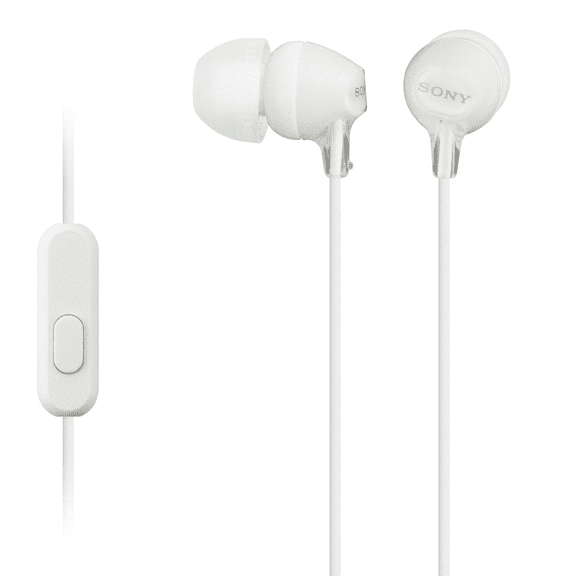 Sony MDR-EX14AP Wired In-ear Earbud Headphones with Microphone, White