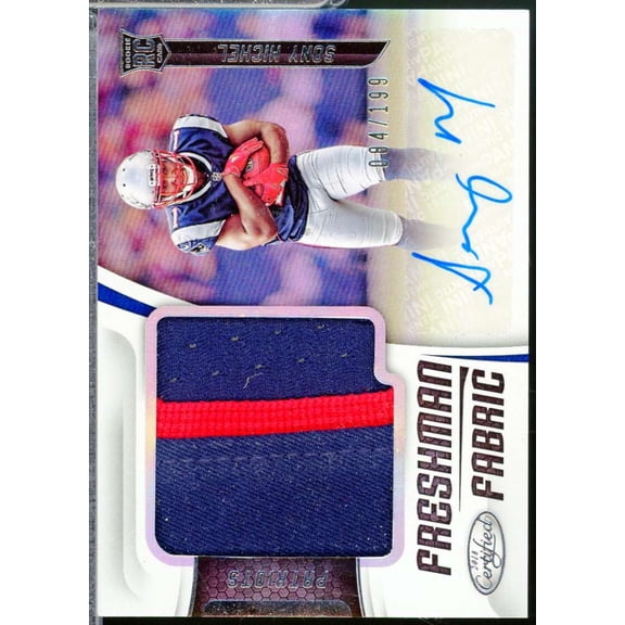 Sony Michel Rookie 2018 Certified Freshman Fabric Jersey Autograph /199 #236