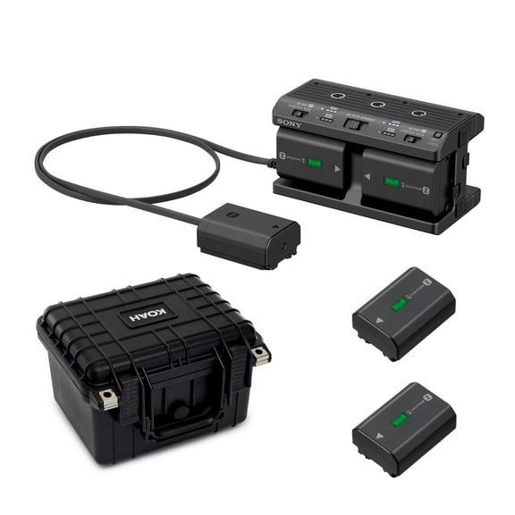 Sony Multi Battery Charger Adapter Kit with Four  NP-FZ100 batteries Bundle