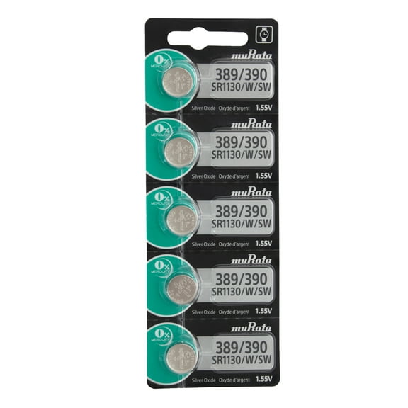 Sony Murata 389/390 - SR1130 Silver Oxide Button Cell Battery 1.55V - 5 Pack + 30% Off!