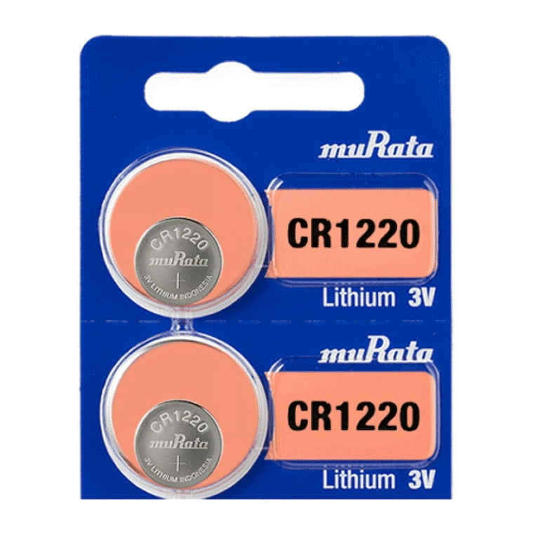 Sony Murata CR1220 3V Lithium Coin Battery - 2 Pack