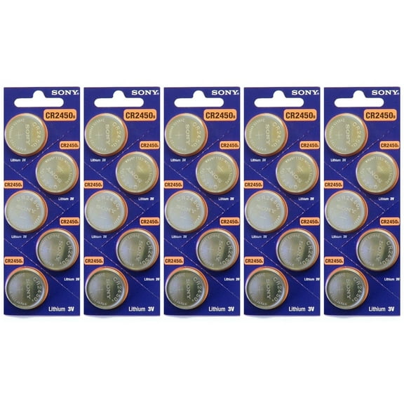 Sony Murata CR2450 3V Lithium Coin Battery - 25 Pack - FREE SHIPPING