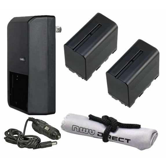 Sony NEX-FS700R 'Intelligent' Batteries (2 Units) + AC/DC Travel Charger + Microfiber Cloth
