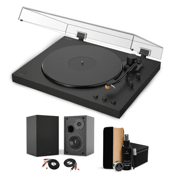 Sony PS-LX5BT Fully Automatic Turntable & Active Speakers & Record Cleaner Kit
