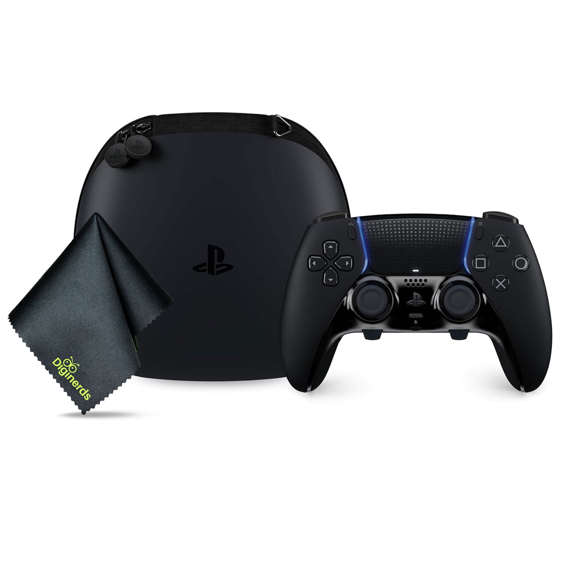 Sony PS5 DualSense Edge Wireless Controller - BLACK + Microfiber Cleaning Cloth