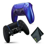 Sony PS5 DualSense Edge Wireless Controller - BLACK + Sony PS5 DualSense Wireless Controller - Chroma Indigo + Microfiber Cleaning Cloth