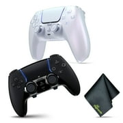 Sony PS5 DualSense Edge Wireless Controller - BLACK + Sony PS5 DualSense Wireless Controller - Chroma Pearl + Microfiber Cleaning Cloth