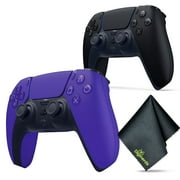 Sony PS5 DualSense Wireless Controller V2 (2024 Model) - Galactic Purple + Sony PS5 DualSense Wireless Controller V2 (2024 Model) - Midnight Black + Microfiber Cleaning Cloth