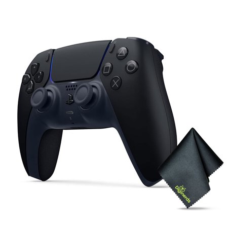 Sony PS5 DualSense Wireless Controller V2 (2024 Model) - Midnight Black + Microfiber Cleaning Cloth