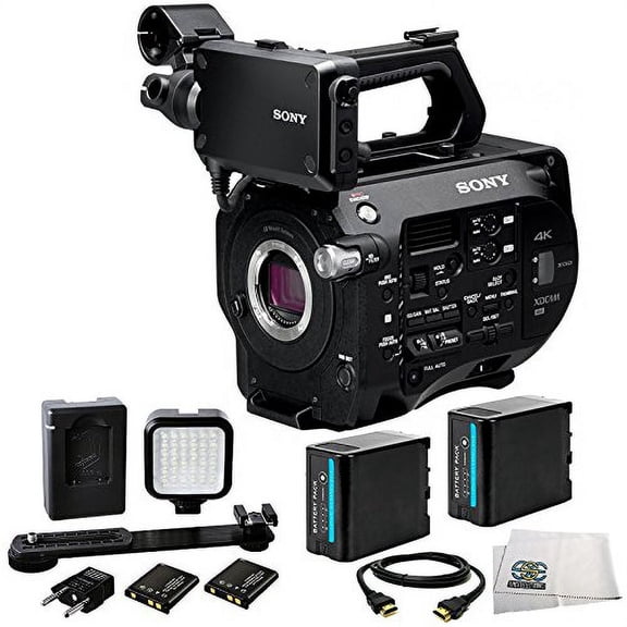 Sony PXW-FS7 XDCAM Super 35 Camera System + 2 Replacement BP-U90 8200mAh Battery Pack + 36 LED Video Light + Microfiber