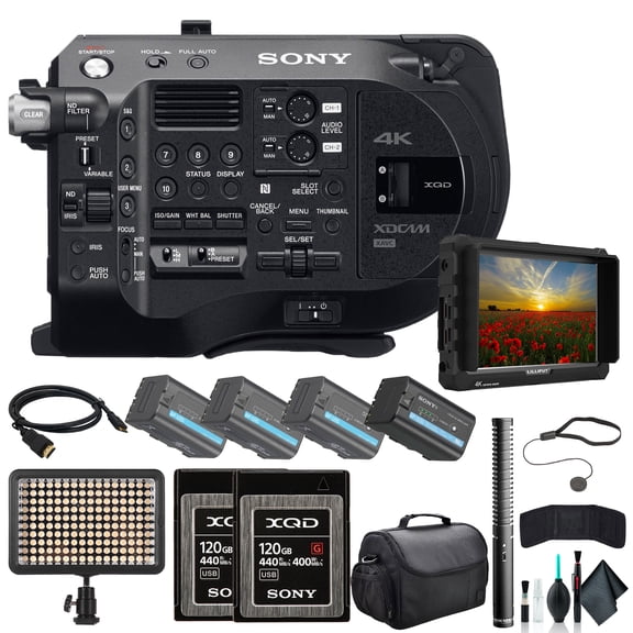 Sony PXW-FS7M2 XDCAM Super 35 Camera System PXW-FS7M2, 4K Monitor, NTG1 Mic, 2 x 120GB Memory Card, 3 x BP-U35 Battery, Bag, LED Light, Memory Card Wallet, Cap Keeper, Cleaning Kit, HDMI Cable