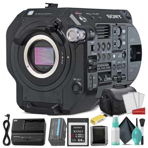 Sony PXW-FS7M2 XDCAM Super 35 Camera System Professional Camcorder, Black PXWFS7M2 W/ 120GB Memory Card, Bag, Cleaning Kit, and and More