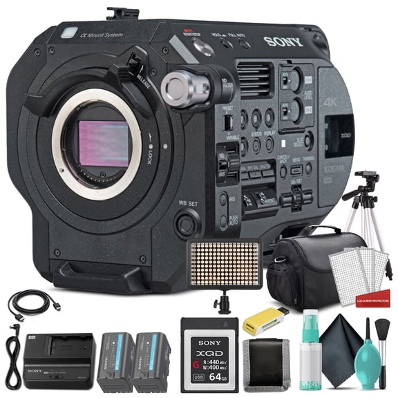 Sony PXW-FS7M2 XDCAM Super 35 Camera System Professional Camcorder, Black PXWFS7M2 W/ 120GB Memory Card, Bag, Tripod, Led Light,Mic and and More