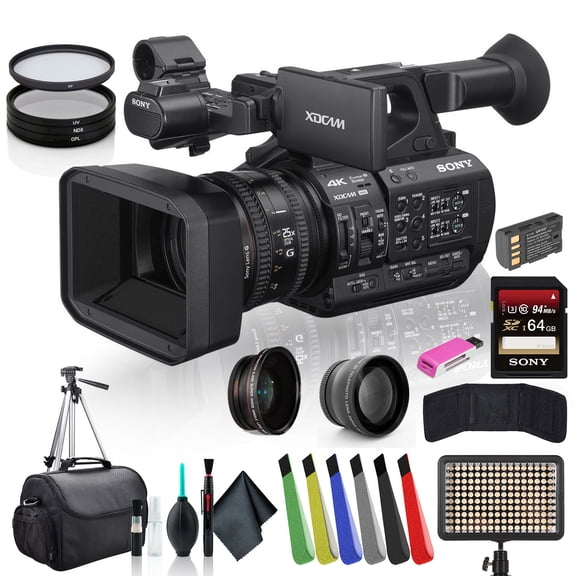 Sony PXW-Z190V 4K XDCAM Camcorder (PXW-Z190V)  4K Broadcast Camera | Close-Up Diopters | Tripod, LED Light, Case & More Advanced Bundle