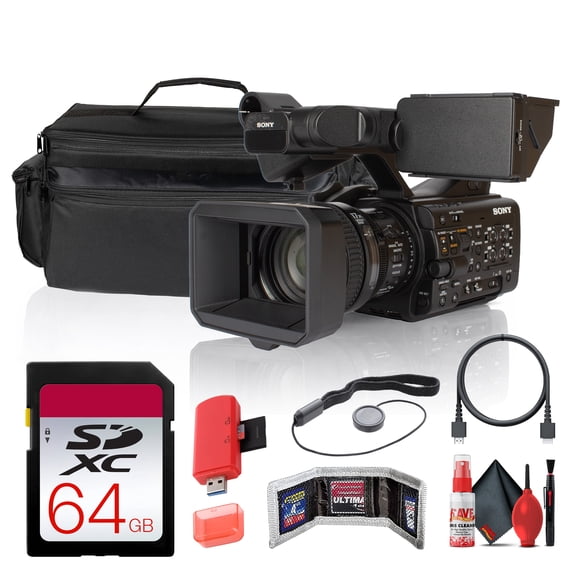 Sony PXW-Z300 3-CMOS Professional Camcorder with 17x Zoom Lens Bundle with 64GB Memory Card, Carry Case, Card Reader and Memory Wallet (International Model)